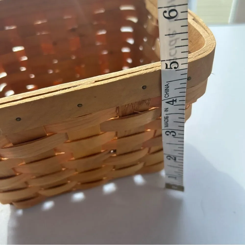 Woven Wooden Basket with Handle